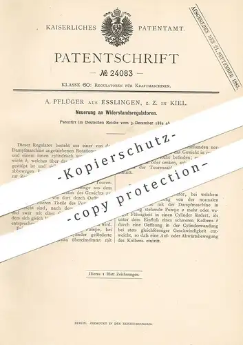 original Patent - A. Pflüger , Esslingen / Stuttgart / Kiel | Widerstandsregulator für Motoren | Motor , Dampfmaschine