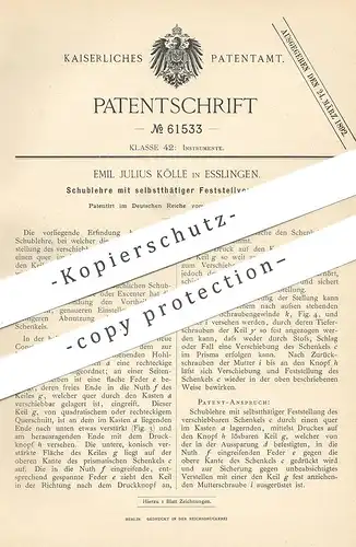 original Patent - Emil Lulius Kölle , Esslingen / Stuttgart , 1891 , Schublehre | Messlehre , Messinstrument !!!