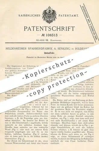 original Patent - Sparherdfabrik A. Senking , Hildesheim , 1898 , Umlaufrohr | Wasserkessel , Dampfkessel , Rohr !!!