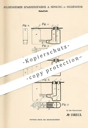 original Patent - Sparherdfabrik A. Senking , Hildesheim , 1898 , Umlaufrohr | Wasserkessel , Dampfkessel , Rohr !!!