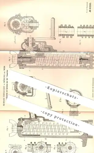 original Patent - Florian Tentschert , Mödling , Wien / Österreich , 1891 , Schraubenwinde m. Antrieb | Winde , Hebezeug