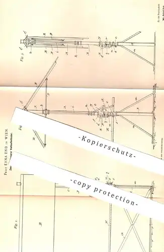 original Patent - Erna End , Wien / Österreich , 1896 , Zusammenlegbarer Verkaufsständer | Laden , Wagen , Dach , Schirm