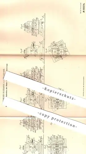 original Patent - Edmund Suchanek , Linz / Urfahr , 1894 , Support zum Abdrehen der Räder für Eisenbahnen | Eisenbahn !