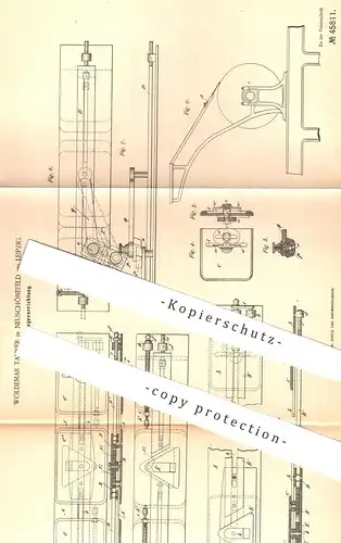 original Patent - Woldemar Tanner , Neuschönfeld / Leipzig 1888 , Bogen - Anlegevorrichtung | Papier , Druck , Druckerei