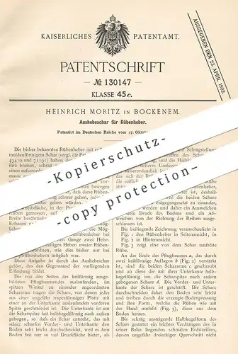 original Patent - Heinrich Moritz , Bockenem / Hannover , 1900 , Aushebeschar für Rübenheber | Rüben , Zucker | Pflug !!
