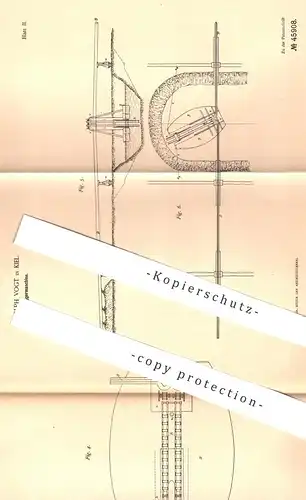 original Patent - Adolph Vogt , Kiel , 1887 , Bagger - Maschine | Kettenbagger | Wasserbau , Tiefbau | Baggern !!