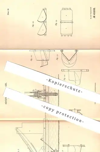 original Patent - Adolph Vogt , Kiel , 1887 , Bagger - Maschine | Kettenbagger | Wasserbau , Tiefbau | Baggern !!