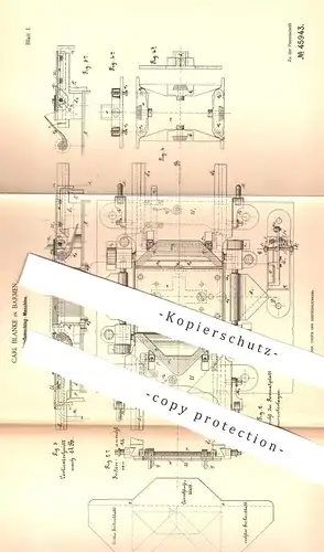 original Patent - Carl Blanke , Barmen , 1888 , Briefumschlag - Maschine | Kuvert , Brief - Umschlag | Post , Papier !!!