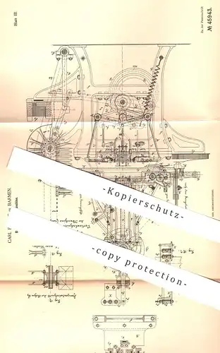 original Patent - Carl Blanke , Barmen , 1888 , Briefumschlag - Maschine | Kuvert , Brief - Umschlag | Post , Papier !!!