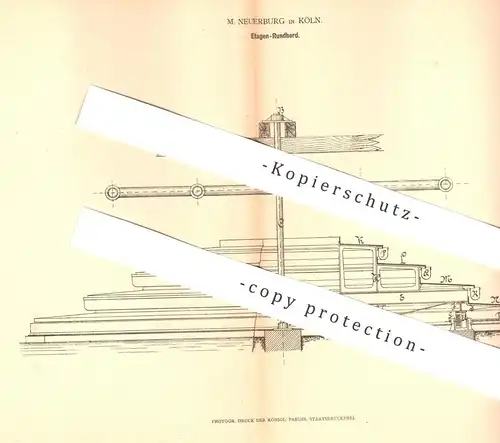 original Patent - M. Neuerburg , Köln / Rhein , 1878 , Etagen - Rundherd | Herd , Ofen , Feuerung | Erz , Erze !!!