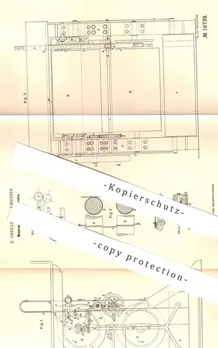 original Patent - E. Grellert , Liegnitz | 1881 | Wäscherolle | Wäscherollen | Wäsche , Walze , Mangel , Presse !!