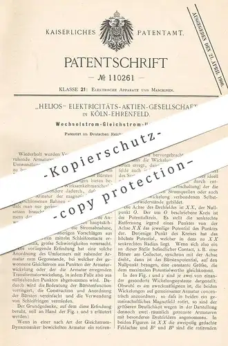 original Patent - Helios Eletrizitäts- AG , Köln / Ehrenfeld , 1899 , Wechselstrom - Gleichstrom - Umformer | Strom !!!
