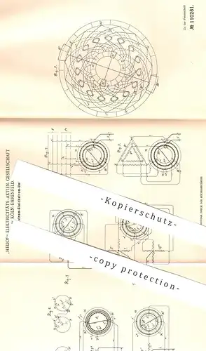 original Patent - Helios Eletrizitäts- AG , Köln / Ehrenfeld , 1899 , Wechselstrom - Gleichstrom - Umformer | Strom !!!