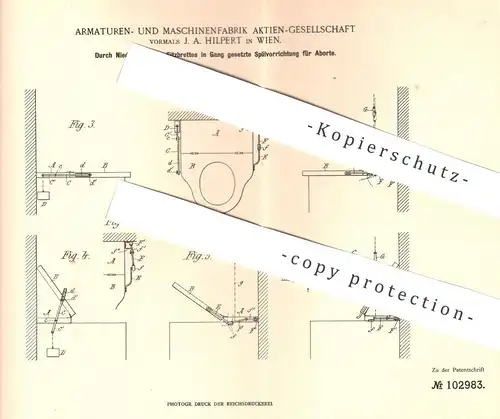 original Patent - Armaturen- & Maschinenfabrik AG | J. A. Hilpert ,  Wien , Österreich | WC - Spülung | Kloset , Abort