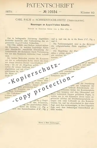 original Patent - Carl Palm , Schwientochlowitz , Oberschlesien  1879 , Koksofen von Appolt | Koks - Ofen | Öfen , Kohle