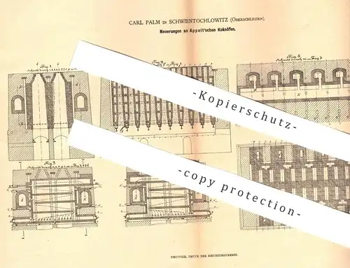 original Patent - Carl Palm , Schwientochlowitz , Oberschlesien  1879 , Koksofen von Appolt | Koks - Ofen | Öfen , Kohle