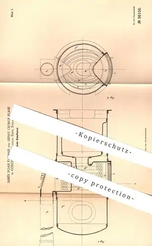 original Patent - James Noah Paxman , Henry George Plane , Colchester , Essex , England | 1885 , vertikaler Dampfkessel