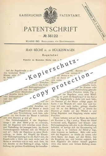original Patent - Jean Bêché , Hückeswagen , 1885 , Regluator | Motor , Motoren , Kupplung , Kupplungen !!