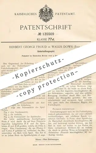 original Patent - Herbert George Froud , Wallis Down / Poole / England , 1901 , Unterhaltungsspiel | Spiel , Spiele !!