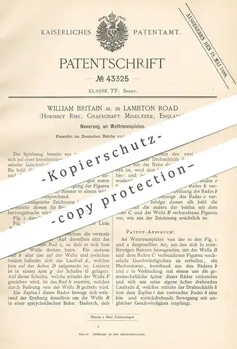 original Patent - William Britain , Lambton Road , Hornsey Rise , Middlesex | London , England , Wettrennspiel