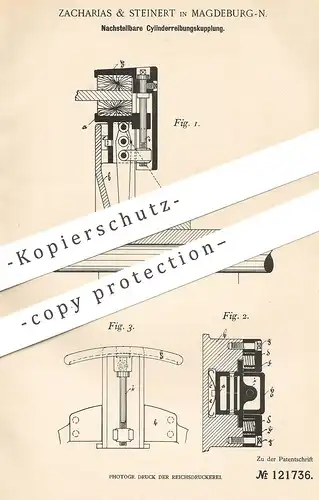 original Patent - Zacharias & Steinert , Magdeburg , 1900 , Nachstellbare Zylinderreibungskupplung | Kupplung , Bremse