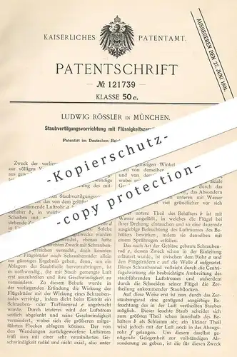 original Patent - Ludwig Rössler , München , 1900 , Staubvertilgung und Flüssigkeitszerstäuber | Staubsauger , Staub
