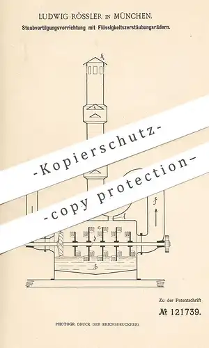 original Patent - Ludwig Rössler , München , 1900 , Staubvertilgung und Flüssigkeitszerstäuber | Staubsauger , Staub