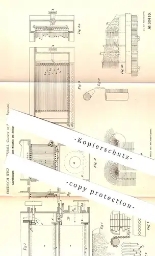 original Patent - Friedrich Weck , Lilleshall , County of Salop , England 1884 , Waschen & Reinigen von Gasen | Gas Gase