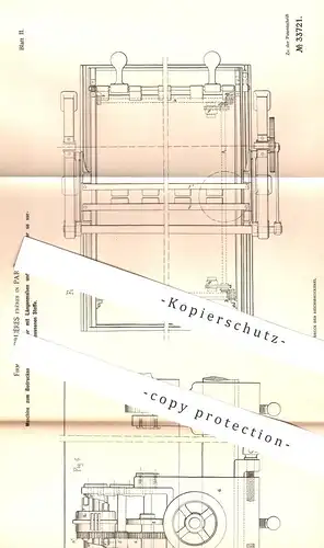 original Patent - Desbruères Frères , Paris , Frankreich , 1885 , Bedrucken von Stoff mit Längenmaßen | Schneider !!!