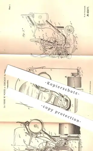 original Patent - La Verne W. Noyes , Chicago , Illinois , USA , 1887 , Garbenbindemaschine | Stroh , Getreide , Bauer