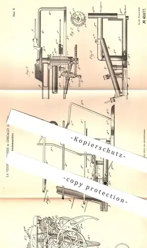 original Patent - La Verne W. Noyes , Chicago , Illinois , USA , 1887 , Garbenbindemaschine | Stroh , Getreide , Bauer