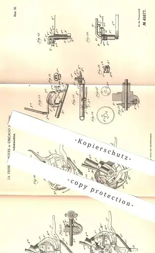 original Patent - La Verne W. Noyes , Chicago , Illinois , USA , 1887 , Garbenbindemaschine | Stroh , Getreide , Bauer