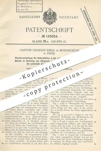 original Patent - Gaston Charles Emile de Bonnechose , Paris  Frankreich , 1906 , Notenblatt - Wender | Notenpult | Pult