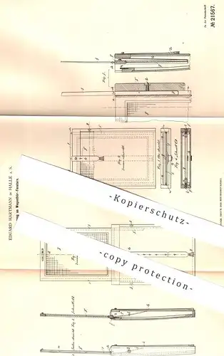 original Patent - Eduard Hartmann , Halle / Saale , 1882 , Wagentür - Fenster | Fensterbauer | Wagenfenster , Eisenbahn