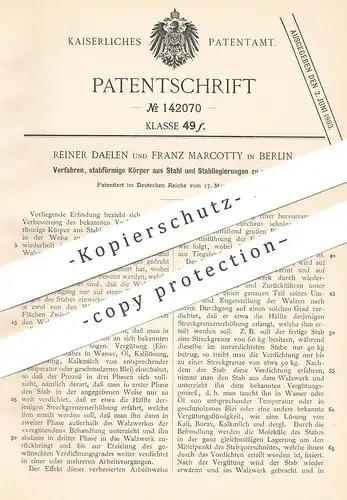 original Patent - Reiner Daelen , Franz Marcotty , Berlin , 1902 , Verdichten von Stäben aus Stahl und Stahllegierung !!