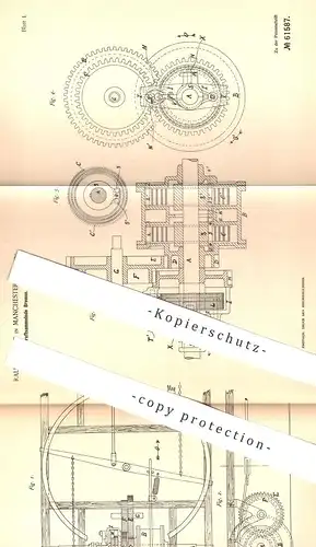 original Patent - Ralph Clegg , Manchester , England , 1890 , Kraftsammelnde Bremse für Eisenbahnen | Eisenbahn , Zug !