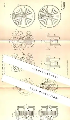 original Patent - Ralph Clegg , Manchester , England , 1890 , Kraftsammelnde Bremse für Eisenbahnen | Eisenbahn , Zug !