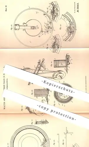 original Patent - Walter Aiken , Franklin Falls , USA , 1885 , Rundstrickmaschine | Rund - Strickmaschine , Stricken !!!