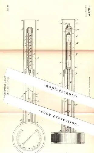 original Patent - Louis Damaze , Paris Frankreich , 1891 , Messen hoher Temperatur | Thermometer , Pyrometer , Manometer
