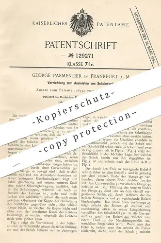 original Patent - George Parmentier , Frankfurt / Main , 1900 , Ausleisten von Schuhwerk | Schuhe , Schuster , Schuh !!