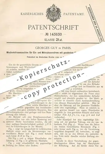 original Patent - Georges Guy , Paris , Frankreich , 1901 , Wechselstrom - Maschine | Strom , Elektriker , Elektrik !!!