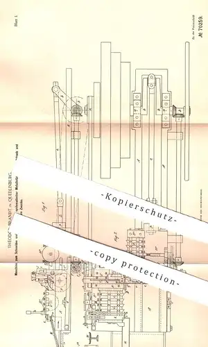 original Patent - Theodor Brandt , Quedlinburg , 1892 , Herst. der Metallstücke für Buchdruck | Druck , Druckerei !!!