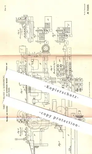 original Patent - Theodor Brandt , Quedlinburg , 1892 , Herst. der Metallstücke für Buchdruck | Druck , Druckerei !!!