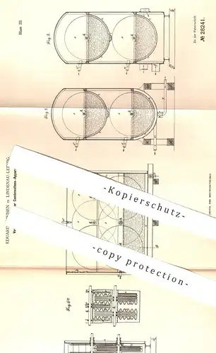 original Patent - Eduard Theisen , Lindenau / Leipzig , 1883 , Apparat zur Verdampfung u. Kondensation | Trockner !!