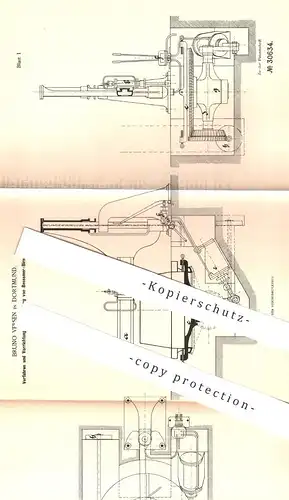 original Patent - Bruno Versen , Dortmund , 1884 , Herstellung von Bessemer - Birnen - Böden | Birnenböden | Eisen !!!