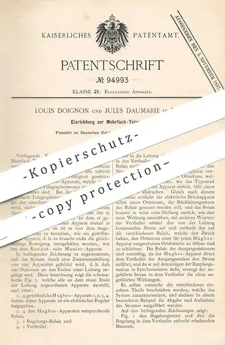 original Patent - Louis Doignon , Jules Daumarie , Paris , Frankreich  1895 , Mehrfach - Telegraphie | Telegraph | Strom