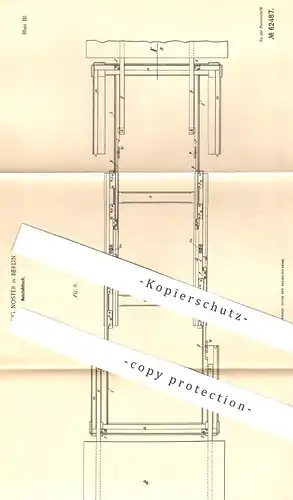 original Patent - Aug. Noster , Berlin  1891 , Ausziehtisch | Tisch , Tische , Holztisch | Tischler , Möbel , Möbelbauer