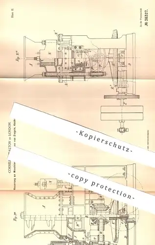 original Patent - Cornelius Walton , London , England , 1886 , Pressen von Ziegel , Kacheln | Ziegelei , Ton | Presse !!