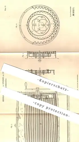 original Patent - Bernhard Weiss , Dresden / Striesen , 1888 , Waschmaschine | Wäsche , Wäscherei , Waschtrommel !!!