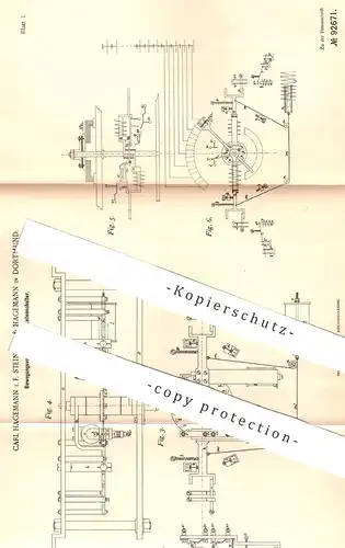 original Patent - Carl Hagemann | Steinweg & Hagemann , Dortmund , 1896 , Zellenschalter | Strom , Elektriker , Dynamo